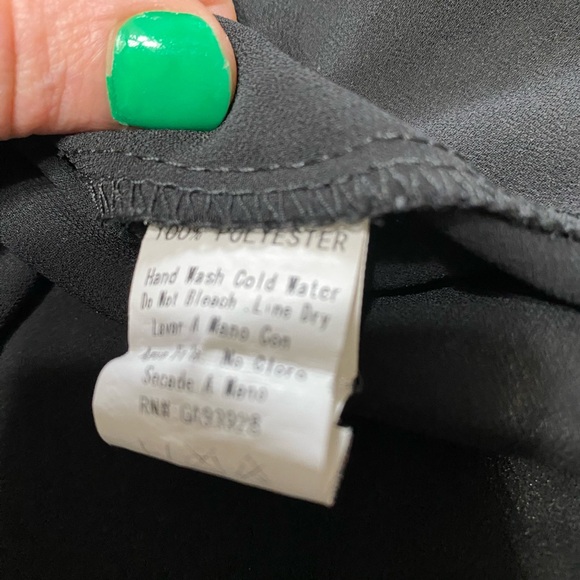 Xtaren Rhinestone Collar Sheer Button Up Sleeveless Black Top Size Small - Picture 4 of 4